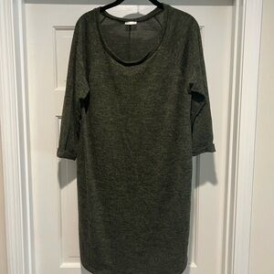 Chic Long Sleeve Olive Dress